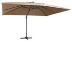 vidaXL Ampelschirm mit LED-Beleuchtung Alu-Mast 400x300 cm Taupe