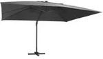 vidaXL Ampelschirm mit LED-Beleuchtung Alu-Mast 400x300 cm Anthrazit