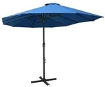 vidaXL Sonnenschirm mit Aluminium-Mast 460x270 cm Blau