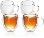 Intirilife 4x Doppelwandiges Thermo Glas Set in 100 - 200ml &ndash; Thermoglas