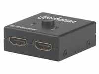 Manhattan HDMI Splitter/Switch 2-Port, 4K@30Hz, Bi-Directional, Black, Displays
