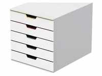 Schubladenbox VARICOLOR®, HxBxT 292 x 280 x 356 mm, 5 Schubladen, weiß., DURABLE,