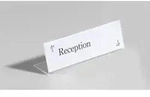 DURABLE Tisch-Namensschild, L-Form, aus Acryl, transparent