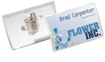 DURABLE CLICK FOLD - Namensschild - f&uuml;r 54 x 90 mm - Clip, Nadel - durchsichtig