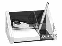 Schreibtischbutler Exclusiv Acryl incl. Zettelbox 150 Blatt glasklar schwarz