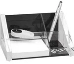 Schreibtischbutler Exclusiv Acryl incl. Zettelbox 150 Blatt glasklar schwarz