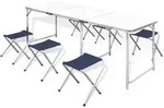 vidaXL Klappbarer Campingtisch mit 4 Hocker H&ouml;henverstellbar 180x60 cm