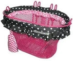 Basil 30124 Vorderrad-Kinderkorb Jasmin Baboushka,28X19X19cm, engmasch., grau/rosa