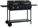 vidaXL Gas- und Holzkohle-Grill mit 2 Brennern
