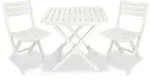 vidaXL 3-tlg. Bistro-Set Klappbar Kunststoff Wei&szlig;