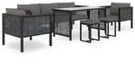 vidaXL 8-tlg. Garten-Lounge-Set mit Auflagen Poly Rattan Anthrazit