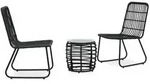 vidaXL 3-tlg. Bistro-Set Poly Rattan Schwarz