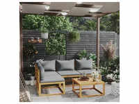 vidaXL 5-tlg. Garten-Lounge-Set mit Auflagen Massivholz Akazie