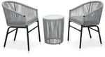 vidaXL 3-tlg. Bistro-Set mit Kissen PE-Rattan Grau