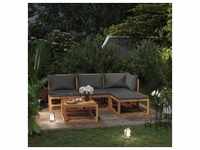 vidaXL 5-tlg. Garten-Lounge-Set mit Auflagen Massivholz Akazie