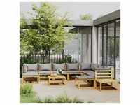 vidaXL 12-tlg. Garten-Lounge-Set mit Auflagen Massivholz Akazie