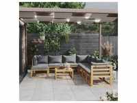 vidaXL 9-tlg. Garten-Lounge-Set mit Auflagen Massivholz Akazie