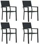 vidaXL Gartenst&uuml;hle 4 Stk. Schwarz HDPE Holz-Optik