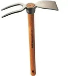 Rex-H&auml;ckchen m.Breitblatt2 Zinken, mit Stiel 40 cm