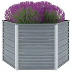 vidaXL Garten-Hochbeet Verzinkter Stahl 129x129x77 cm Grau