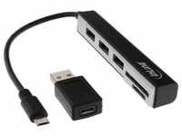 InLine® USB OTG Cardreader & 3-fach USB 2.0 Hub, für SDXC und microSD, mit...