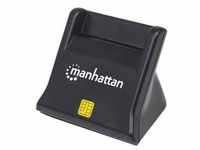 MANHATTAN USB 2.0 Smartcard-/SIM-Kartenlesegerät mit Standfuß I/O-Karten /