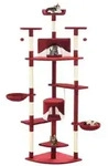 vidaXL Katzen-Kratzbaum mit Sisal-Kratzs&auml;ulen 203 cm Rot und Wei&szlig;