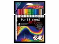 STABILO Pinselstift Pen 68 brush ARTY, 18er Kartonetui