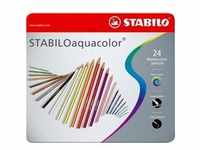 Aquarell-Buntstift Stabiloaquacolor Metalletui mit 24 Stiften