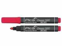 Permanentmarker Classic INSTANT WHITE rot Strich-B.1-4mm Rundspitze PICA