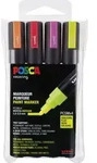 POSCA Pigmentmarker PC-5M, 4er Etui, neonfarben