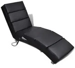 vidaXL Massage-Chaiselongue Schwarz Kunstleder