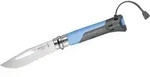 Opinel N&deg;08 Outdoor 254268 Outdoormesser mit Fangriemen, mit Signalpfeife Blau