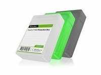 "IB-AC6025-3, Dual 2,5" HDD/SSD Box, transparent, drei Farben (grün, grau, weiß)"