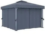 vidaXL Pavillon mit Vorhang 3x3 m Anthrazit Aluminium
