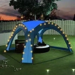 vidaXL Partyzelt mit LED und 4 Seitenw&auml;nden 3,6x3,6x2,3 m Blau