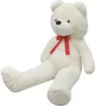 vidaXL Teddyb&auml;r Kuscheltier Pl&uuml;sch Wei&szlig; 170 cm