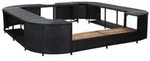 vidaXL Whirlpool-Umrandung Quadratisch Schwarz 268x268x55 Poly Rattan