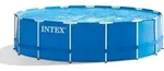 INTEX 28242GN Frame Pool Set 457x122cm mit Filterpumpe Abdeckplane Leiter Plane