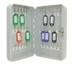 WEDO Schl&uuml;sselschrank f&uuml;r 36 Schl&uuml;ssel, lichtgrau flach, aus pulverbeschichtetem
