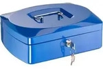 Geldkassette Stahlblech mit Schloss 255x200x90mm blau