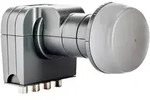 fuba DEK 417 Quattro-LNB Teilnehmer-Anzahl: 4 Feedaufnahme: 40 mm mit Switch Grau