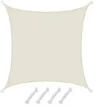 UPF50+ Sonnensegel 3x3 Polyester Quadratisch Wasserabweisend Garten Balkon Beige