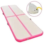 vidaXL Aufblasbare Gymnastikmatte mit Pumpe 400x100x10 cm PVC Rosa