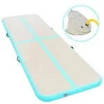 vidaXL Aufblasbare Gymnastikmatte mit Pumpe 600x100x10 cm PVC Gr&uuml;n