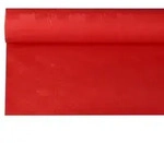 Papiertischtuch mit Damastpr&auml;gung 8 m x 1,2 m rot. Material: Papier, recycled.