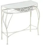 vidaXL Beistelltisch Franz&ouml;sischer Stil Metall 82x39x76 cm Wei&szlig;