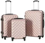 vidaXL Hartschalen-Trolley-Set 3 Stk. Ros&eacute;gold ABS