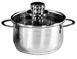 "Kr&uuml;ger 2214GL Bratentopf "Saturn" mit Glasdeckel, 0,75 l, 14 x 6 cm, silber"