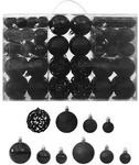 vidaXL 100-tlg. Weihnachtskugel-Set Schwarz